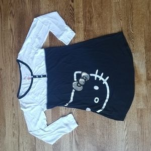 (S) Hello Kitty by Sanrio Lightweight Sleep Shirt Sweet Sequins Retro